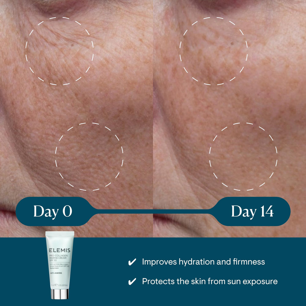 ELEMIS Pro-Collagen Marine Cream SPF 30, Lightweight Anti-Wrinkle Daily Facial Moisturizer 1.69oz