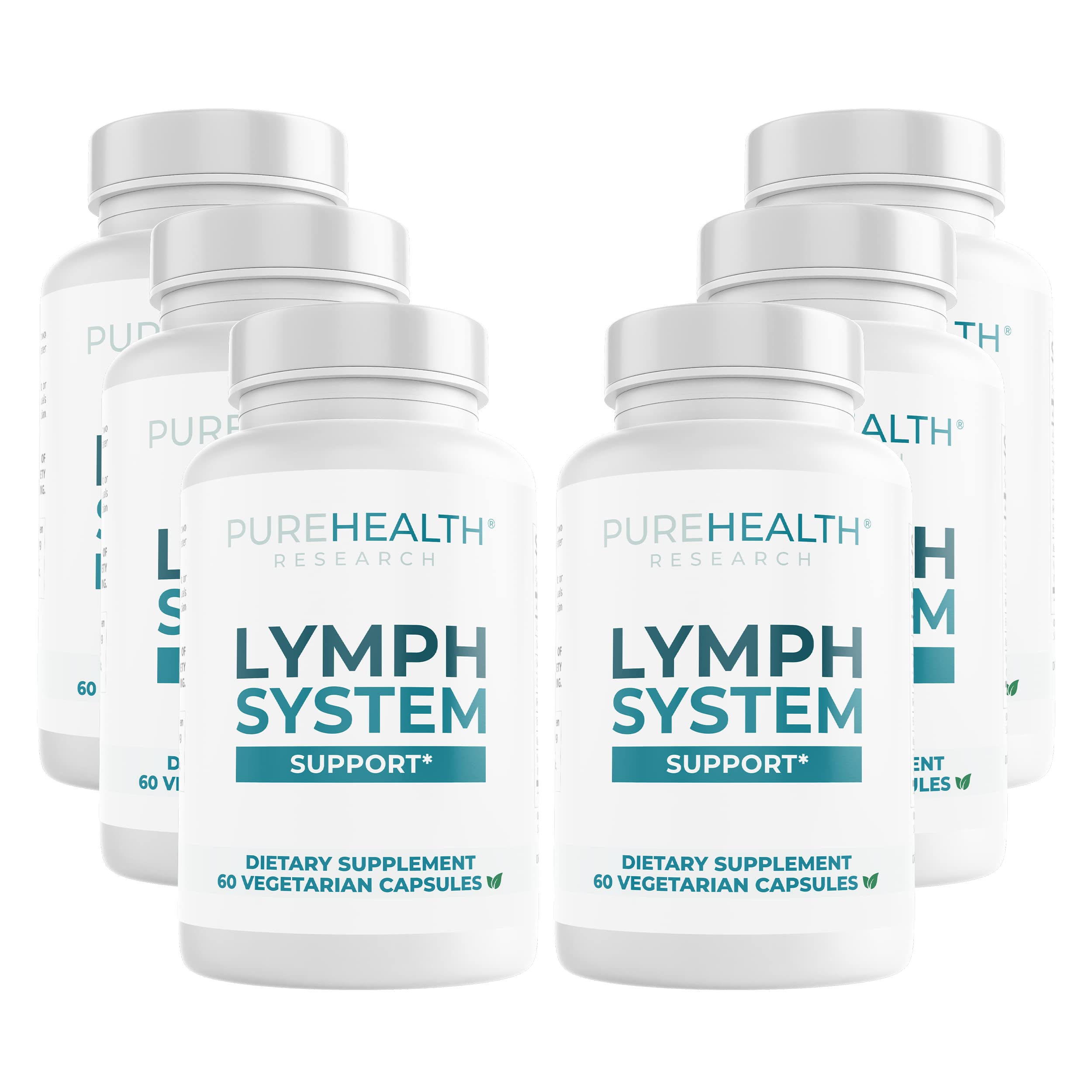 PUREHEALTH RESEARCH Lymph System Support Supplement - Lymphatic Drainage Supplement with Dandelion Extract, Cleavers, Burdock Powder - Reduce Swelling and Cleanse Lymph - 1 Bottle, Brown
