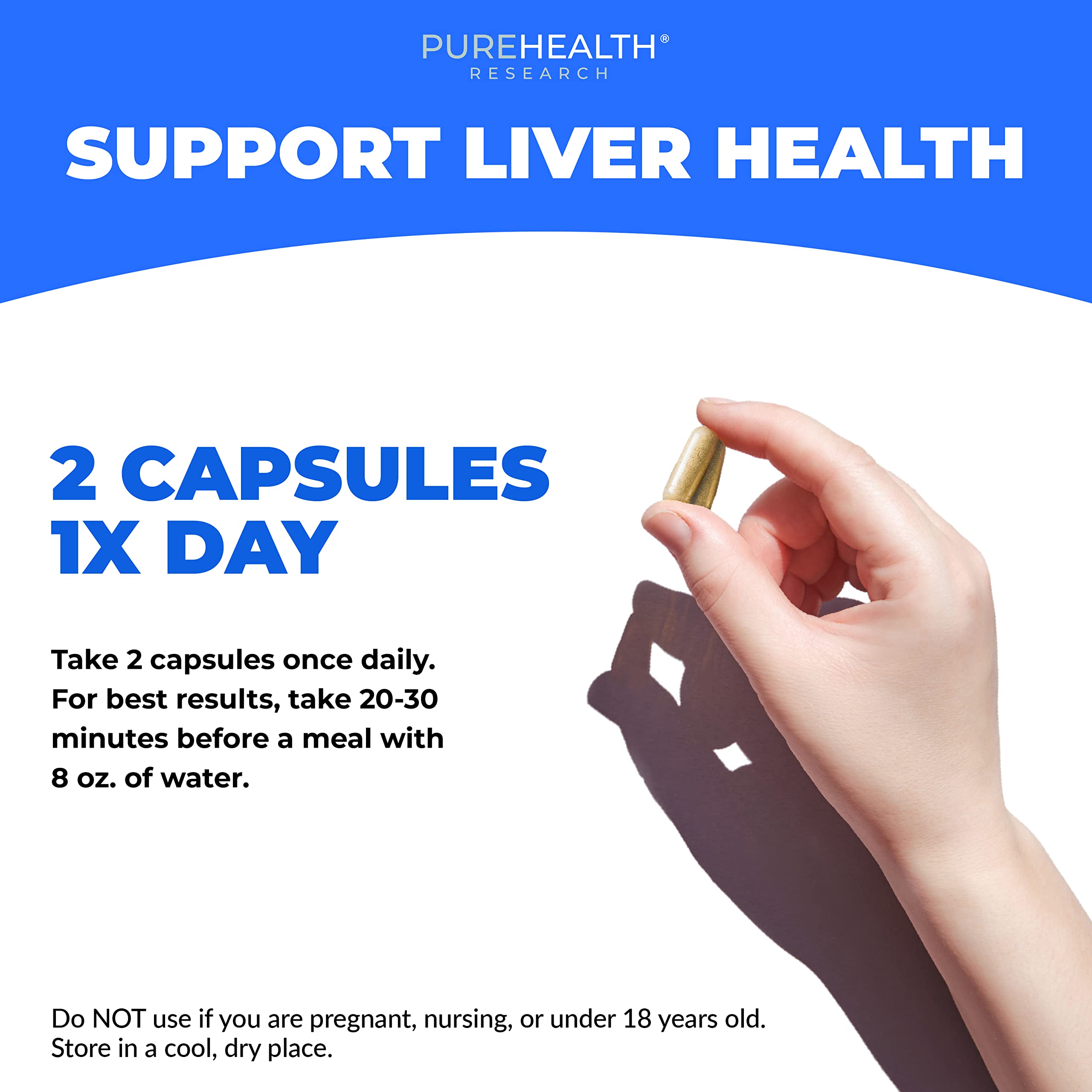 PUREHEALTH RESEARCH Liver Health Formula for Metabolism Support (60 Capsules)
