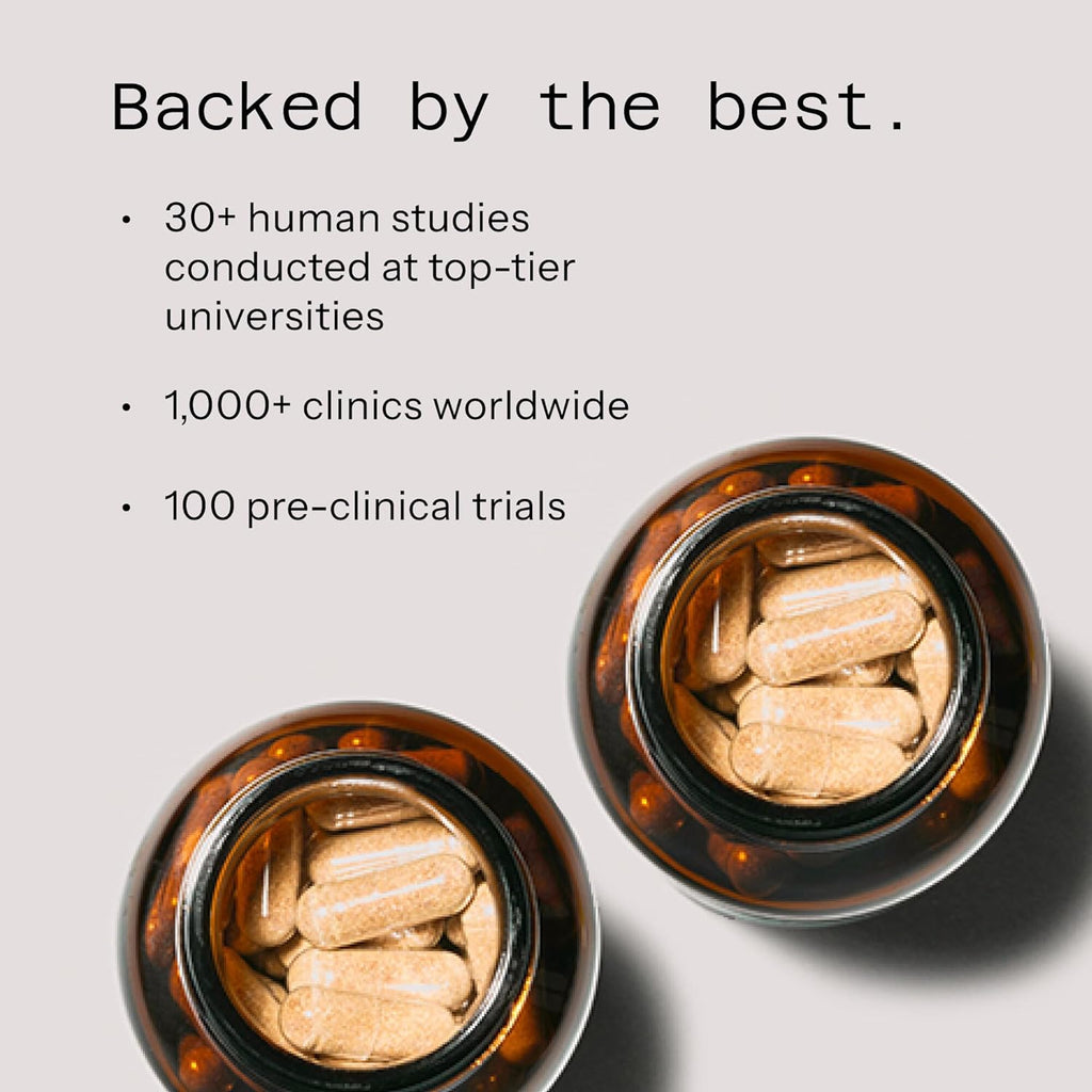 Quality of Life Premium Kinoko Platinum AHCC Herbal Supplement, 750mg per Capsule, for Immune Support, Liver Function, Maintains Natural Killer Cell Activity, Pack of 1, 60 Veggie Capsules Glass bottles